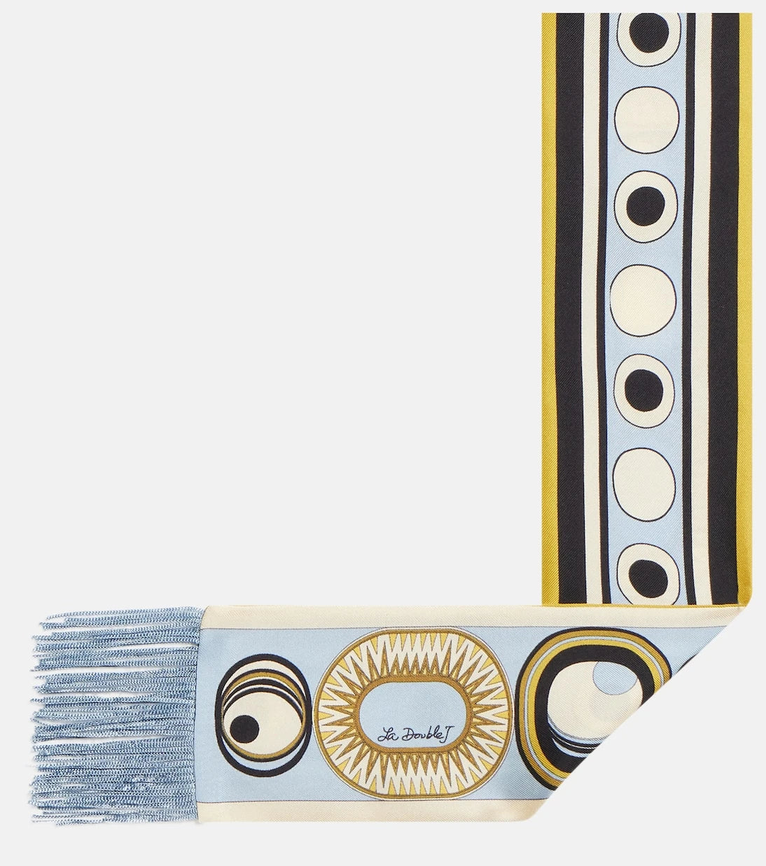 La DoubleJ - Fringed printed silk twill scarf