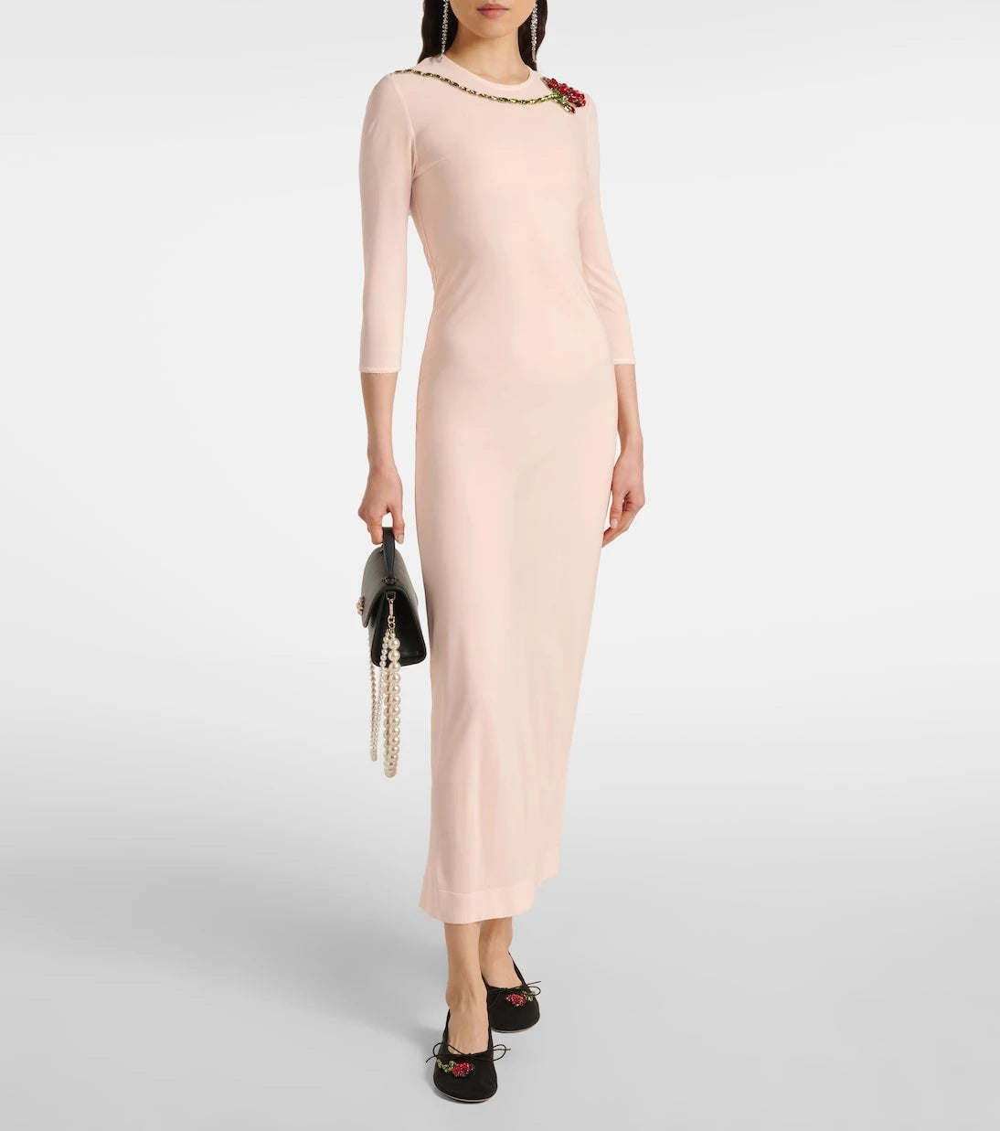 Simone Rocha - Embellished mesh midi dress