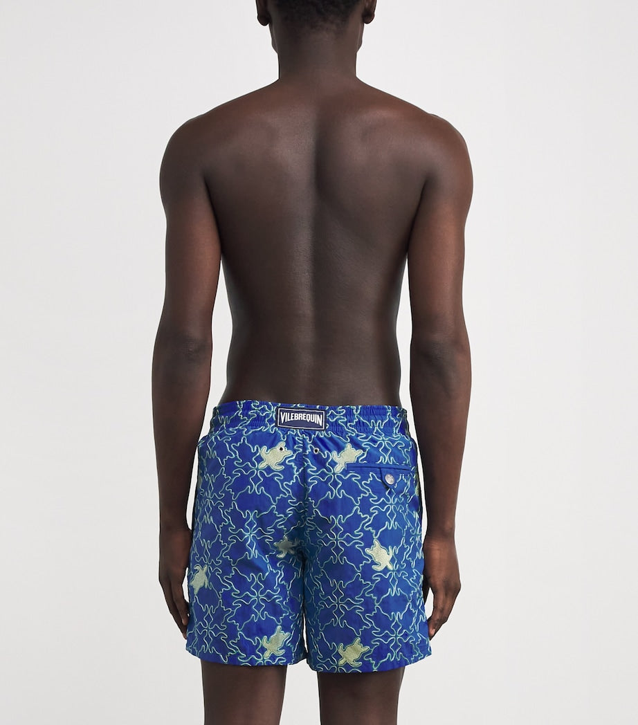 Embroidered Turtle Mistral Swim Shorts