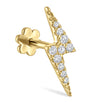 Yellow Gold and Diamond Lightning Bolt Threaded Stud Earring (11mm)