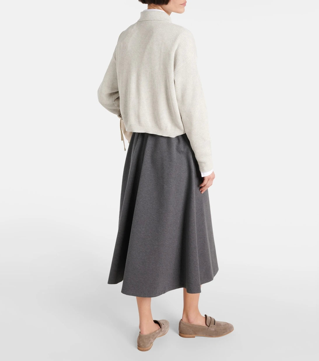 Brunello Cucinelli - Ribbed-knit cotton polo sweater