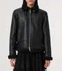 AllSaints Black Shearling Lorel Flying Jacket