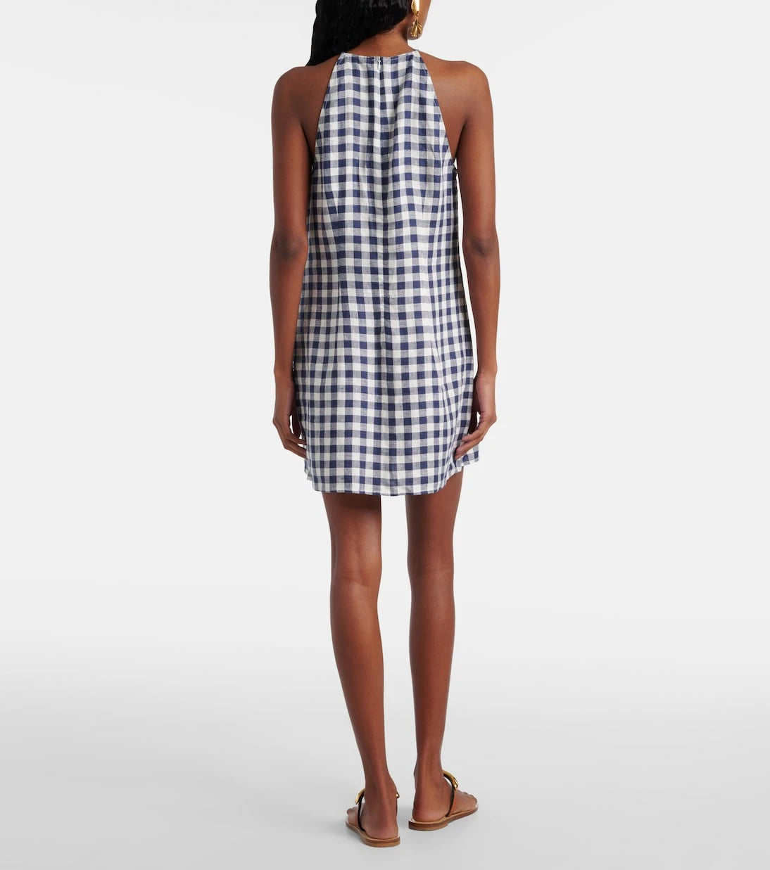 Asceno - Antiqua gingham linen minidress