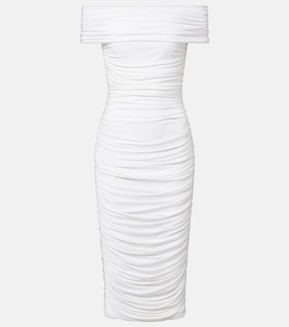 Norma Kamali - Ruched off-shoulder midi dress