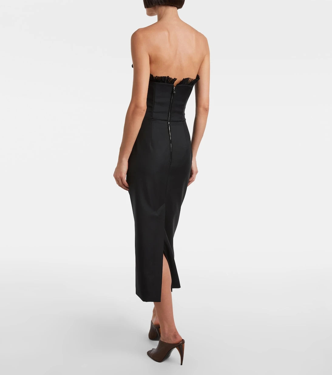 McQueen - Ruffled wool gabardine cocktail dress