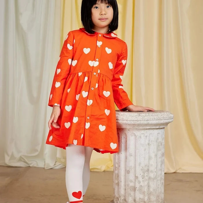 Детска памучна рокля Mini Rodini Hearts