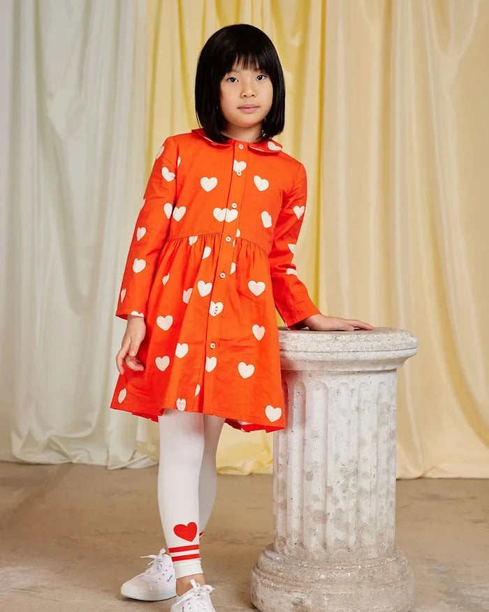 Детска памучна рокля Mini Rodini Hearts