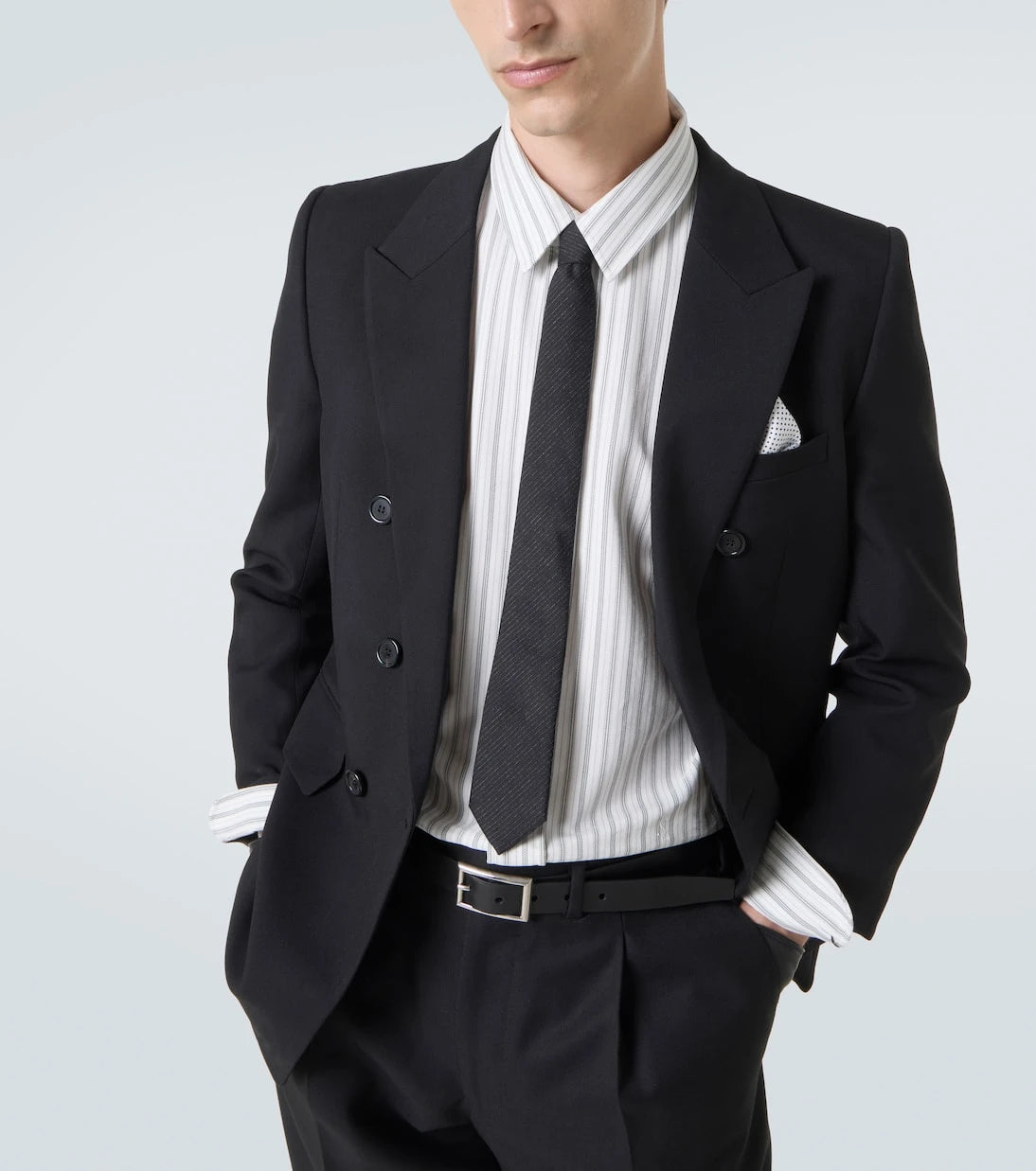 Saint Laurent - Cassandre striped cotton poplin shirt