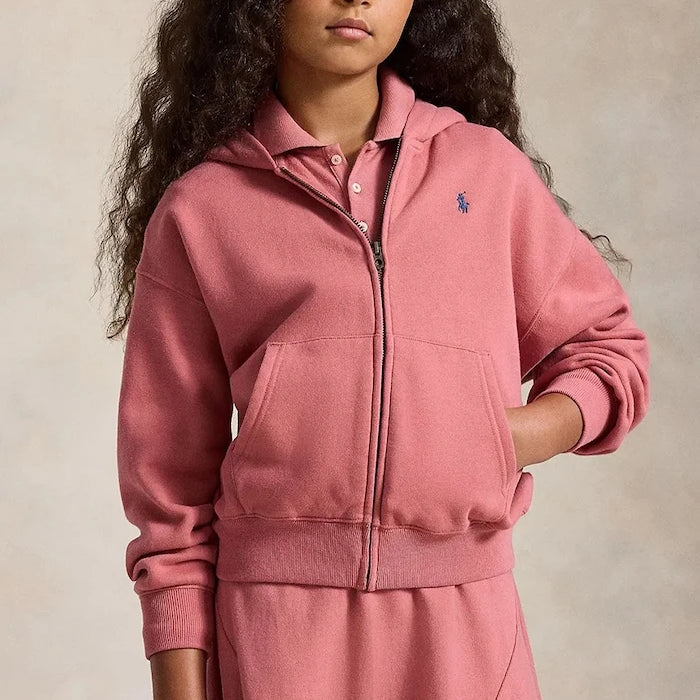 Polo Ralph Lauren çocuklar için pamuklu fermuarlı kapüşonlu sweatshirt