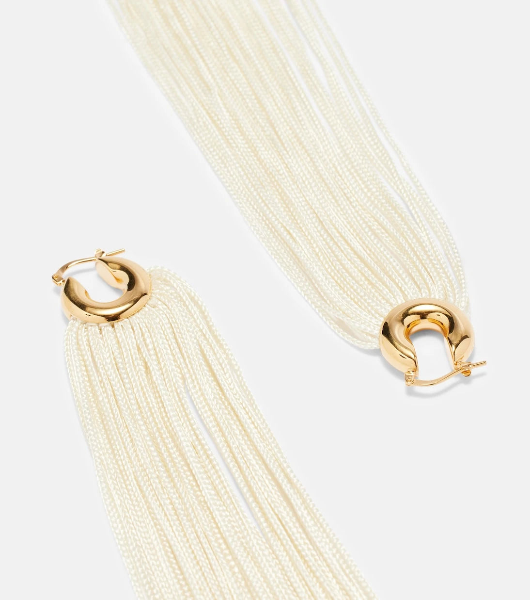 Jil Sander - Fringed hoop earrings