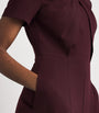 Roland Mouret Burgundy Embellished Twist Midi Dress
