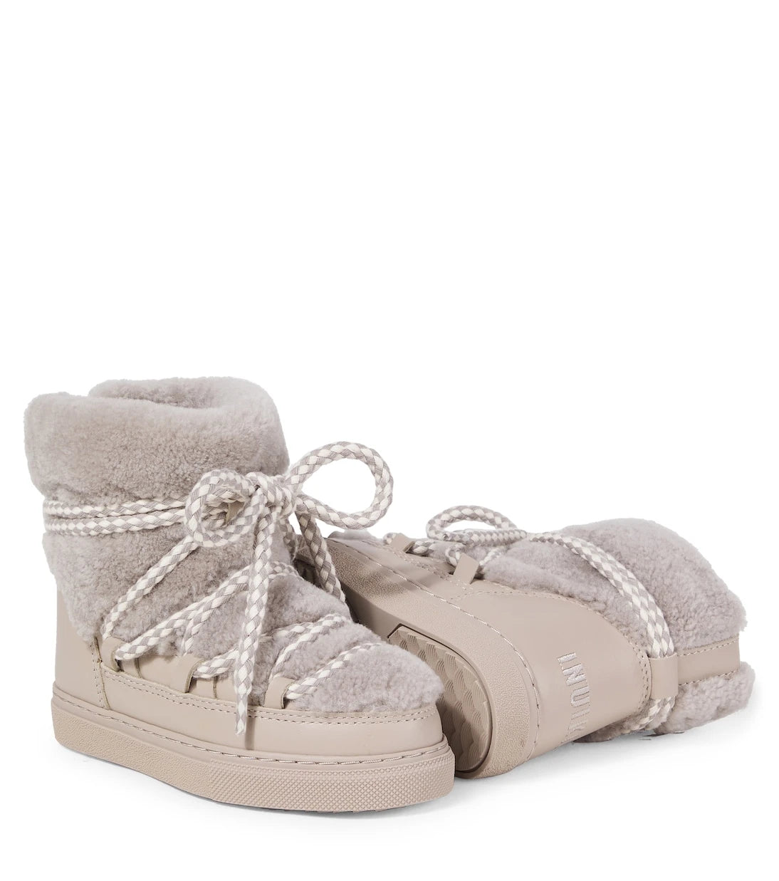 Inuikii Kids - Leather-trimmed shearling snow boots