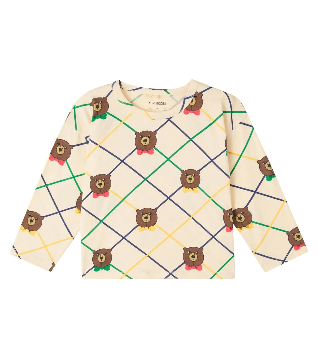 Mini Rodini - Bear Check cotton-blend jersey T-shirt