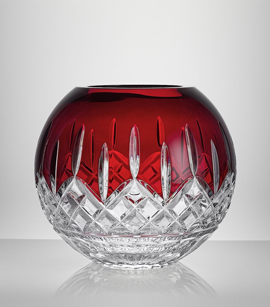 Crystal Lismore Red Rose Bowl (20cm)