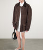 Prada Brown Shearling-Trim Barn Jacket
