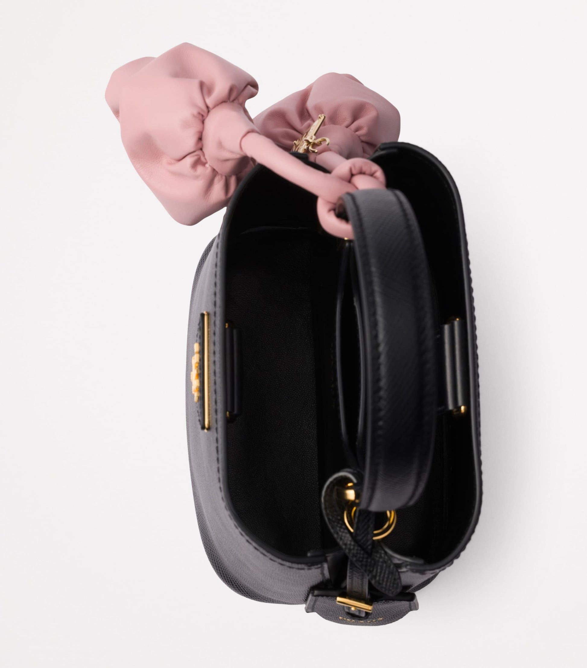 Prada Black Mini Saffiano Leather Panier Top-Handle Bag