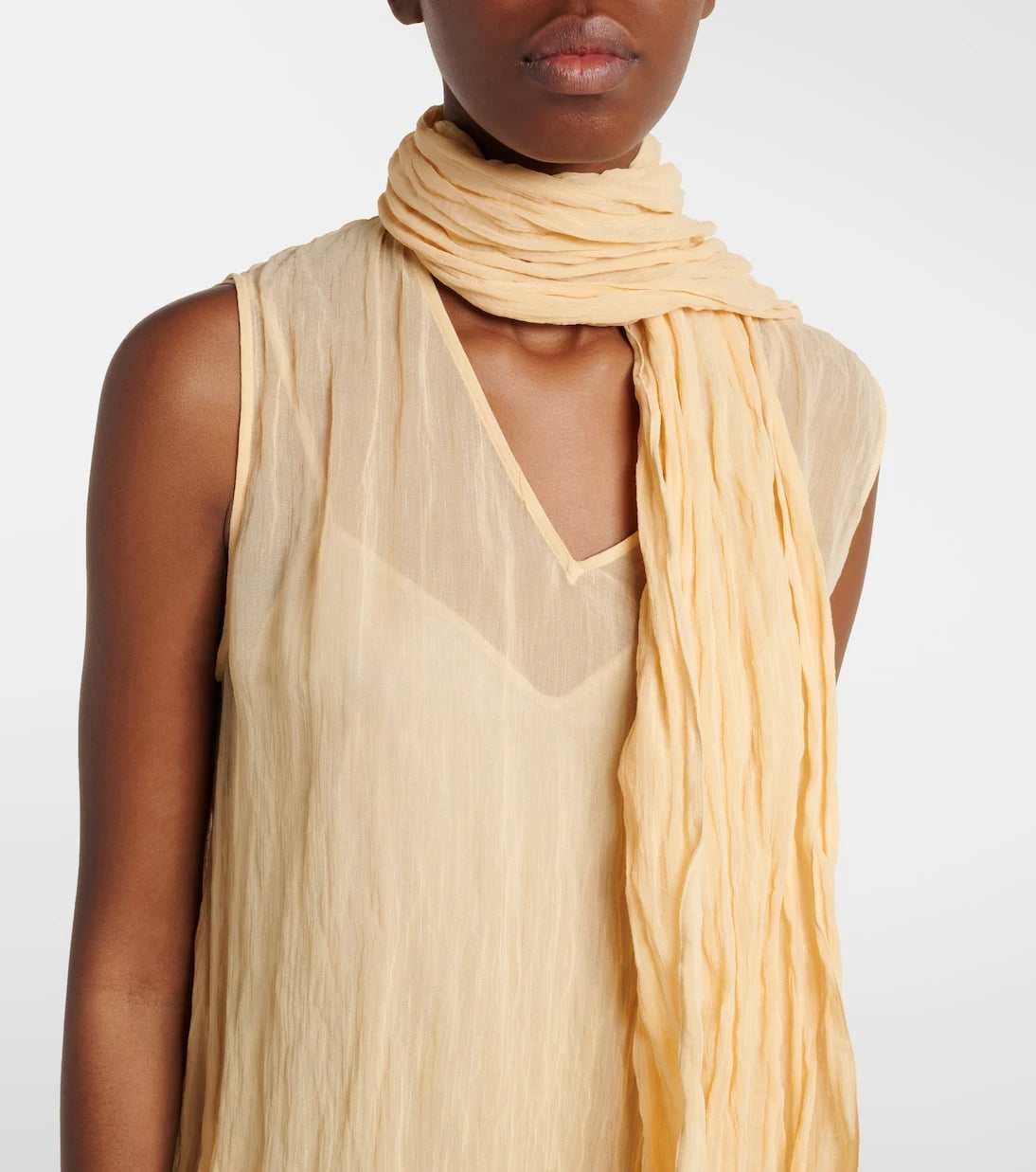 Plan C - Scarf-detail cotton-blend maxi dress
