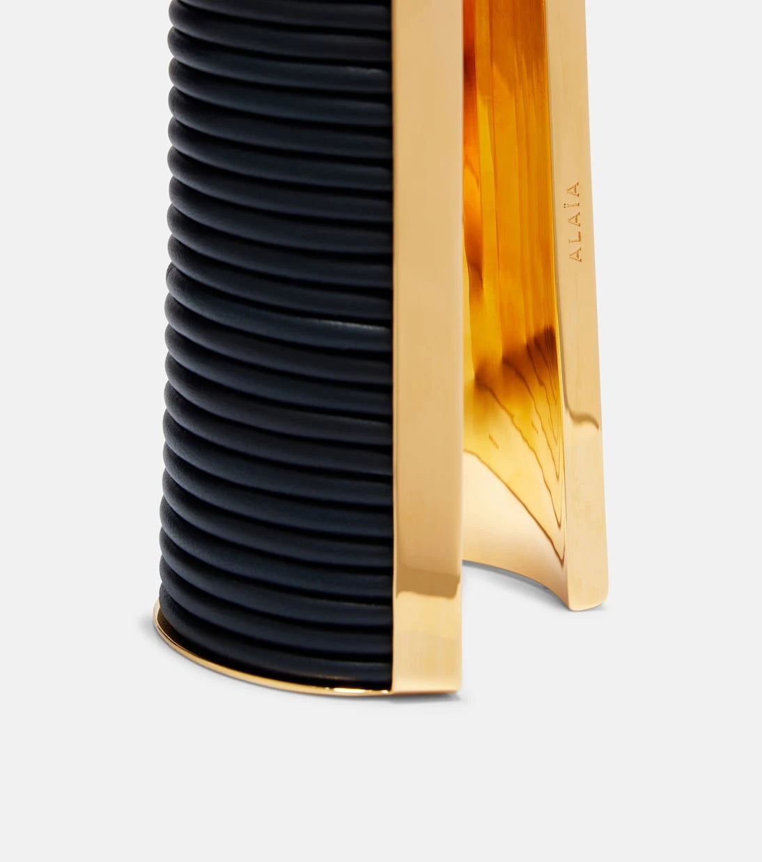 Alaïa - Leather-trimmed cuff bracelet
