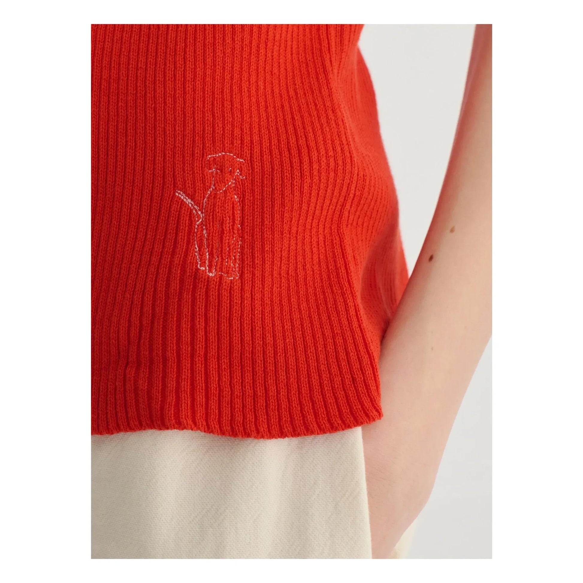 Bobo Choses - Organic cotton openwork top | Red