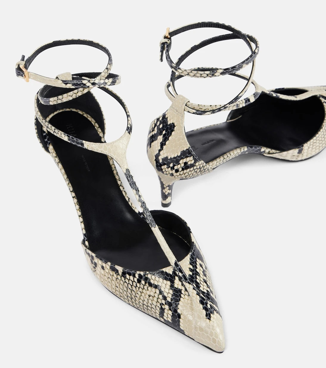 Khaite - Mia 45 snake-effect leather pumps