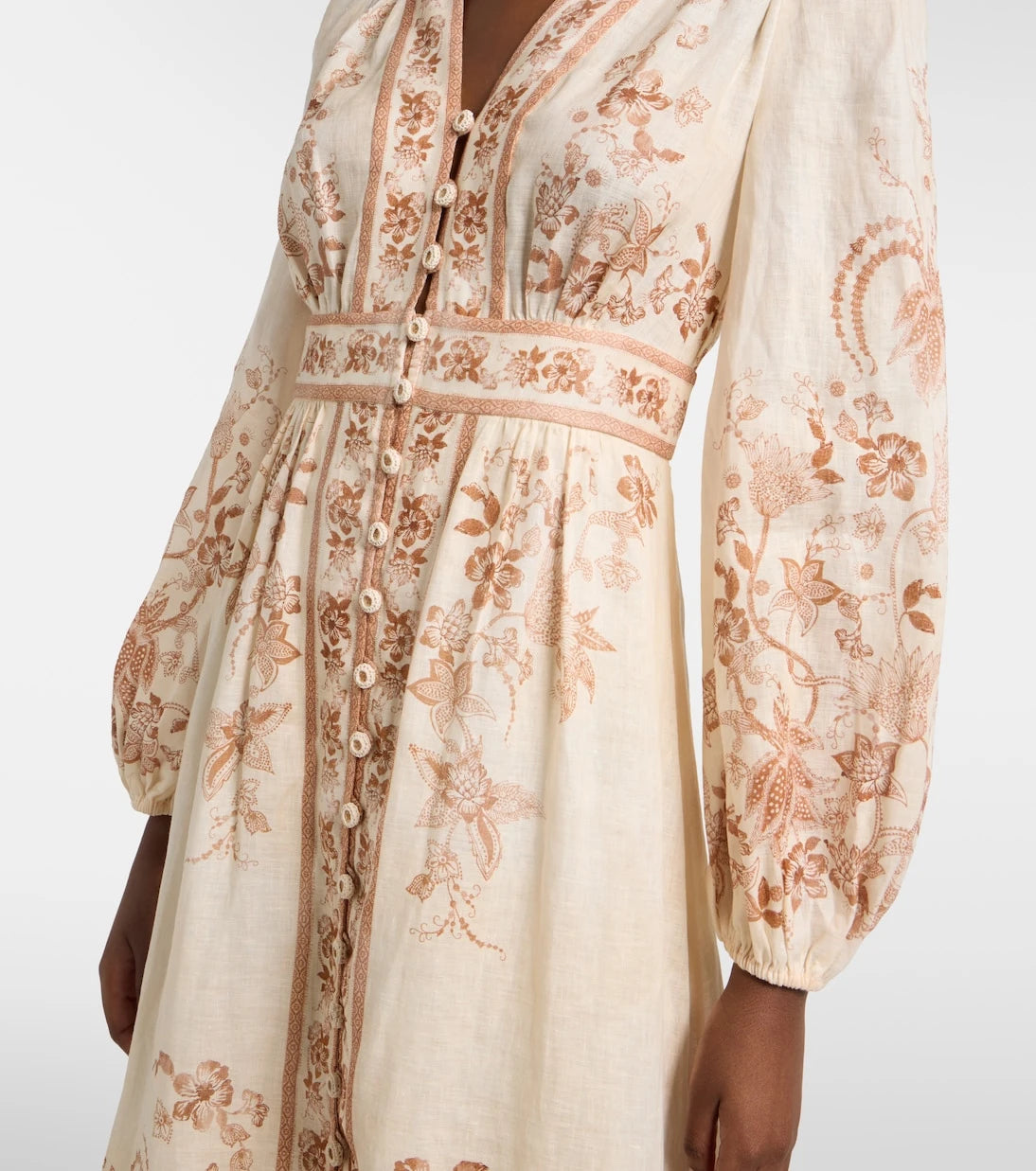 Zimmermann - Indra floral linen midi dress