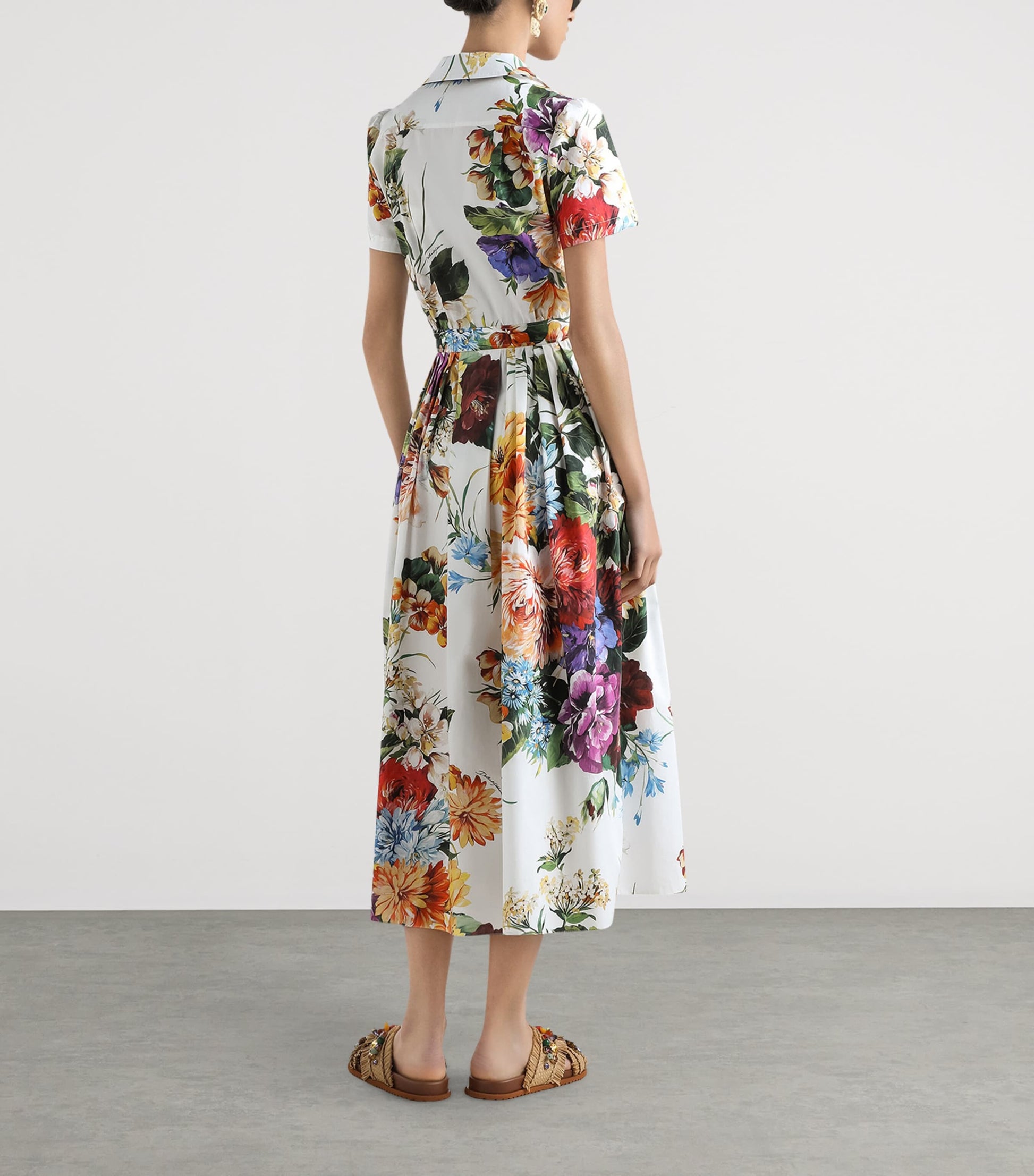 Floral Midi Shirt Dress
