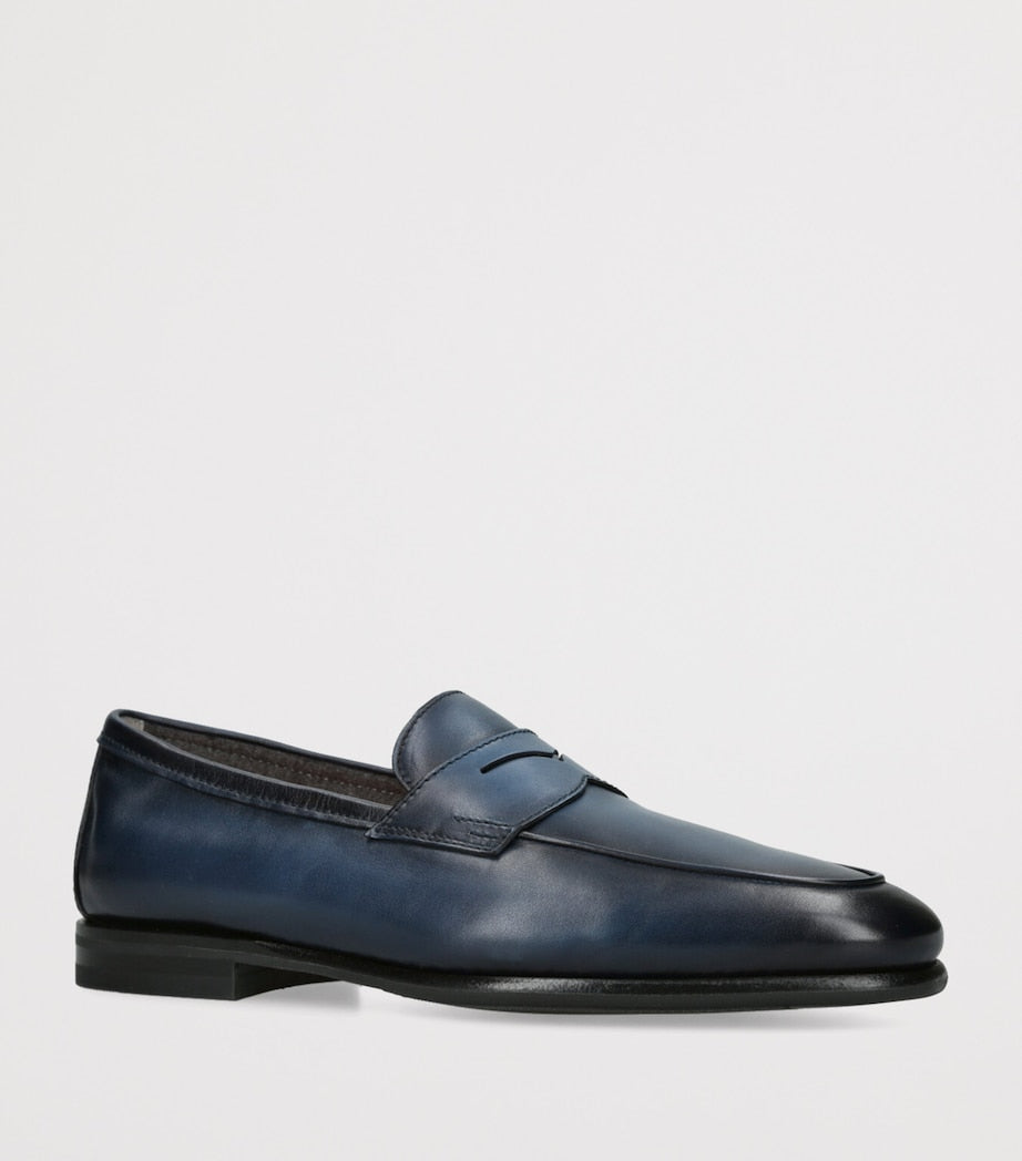 Leather Cashmere-Lined Carlos Loafers
