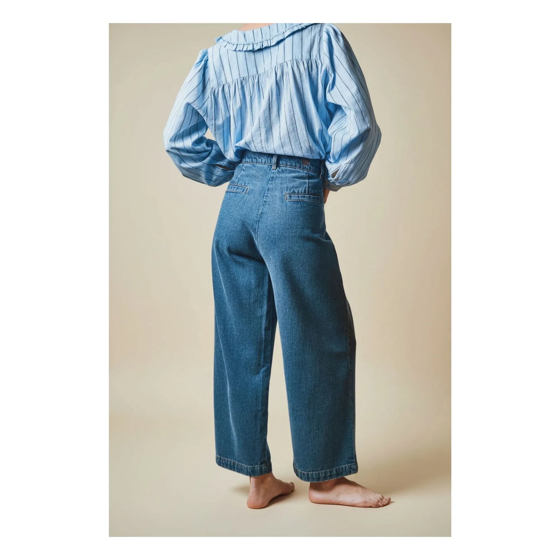 Emile et Ida - Cotton ruffled collar blouse | Blue