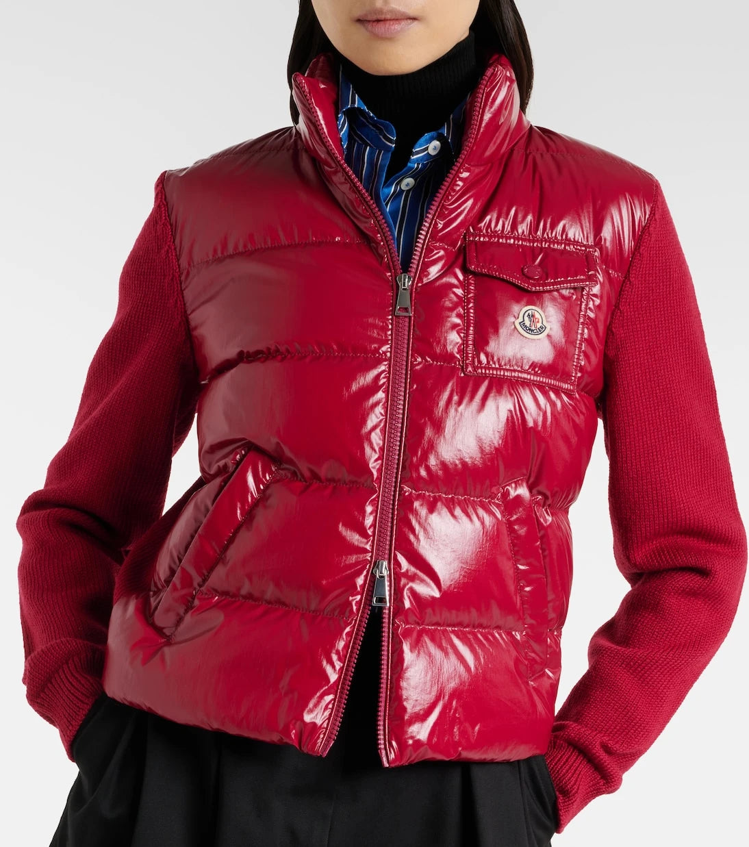 Moncler - Down-paneled virgin wool cardigan