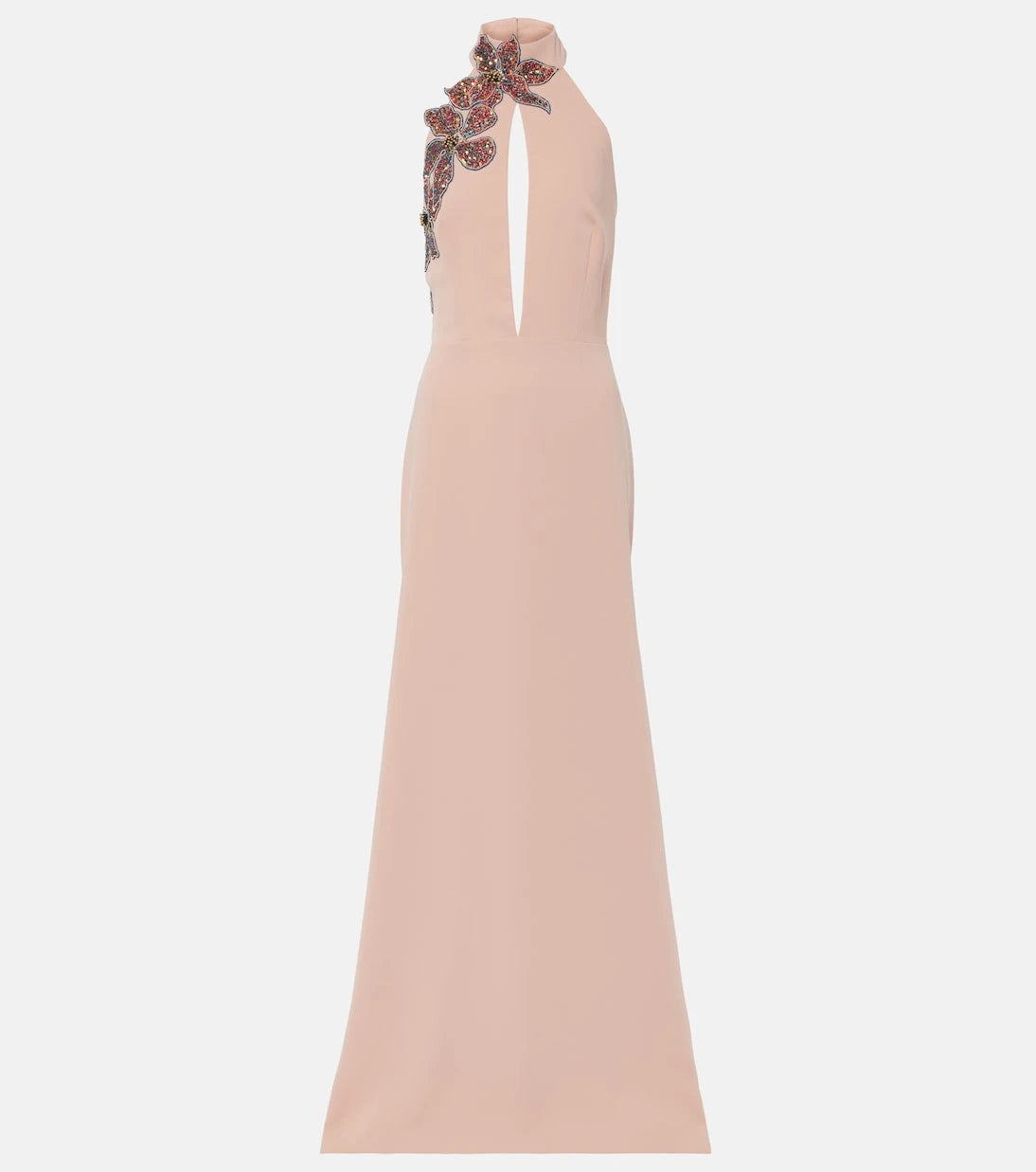 Costarellos - Beaded floral-appliqué gown