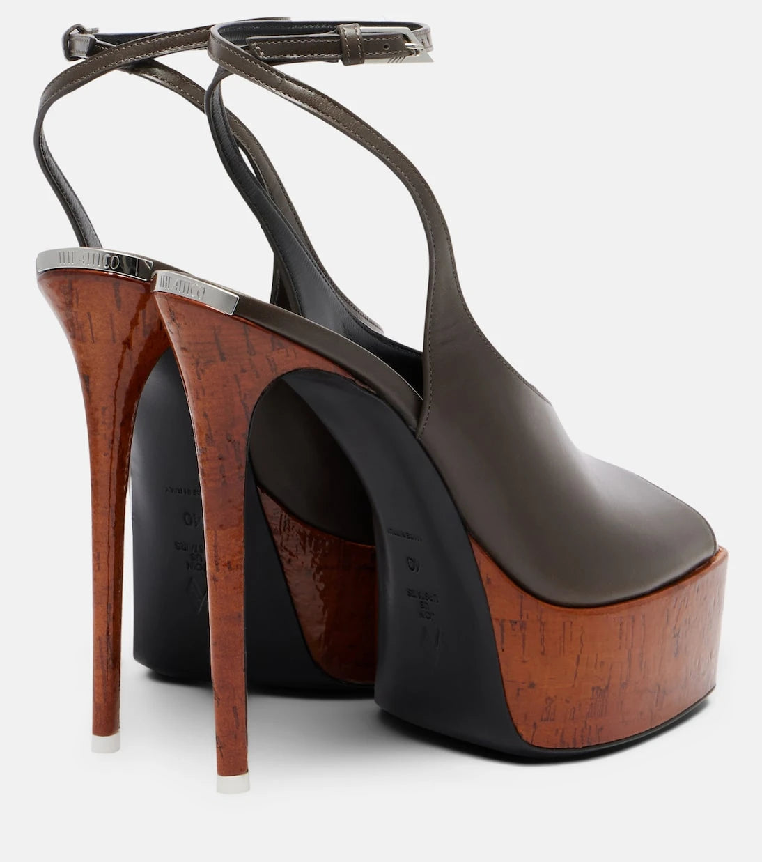 The Attico - Ornella leather platform slingback pumps