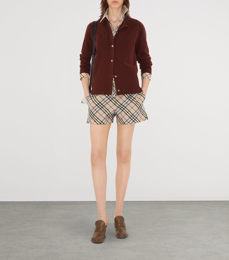 Burgundy Cashmere EKD-Embroidered Cardigan