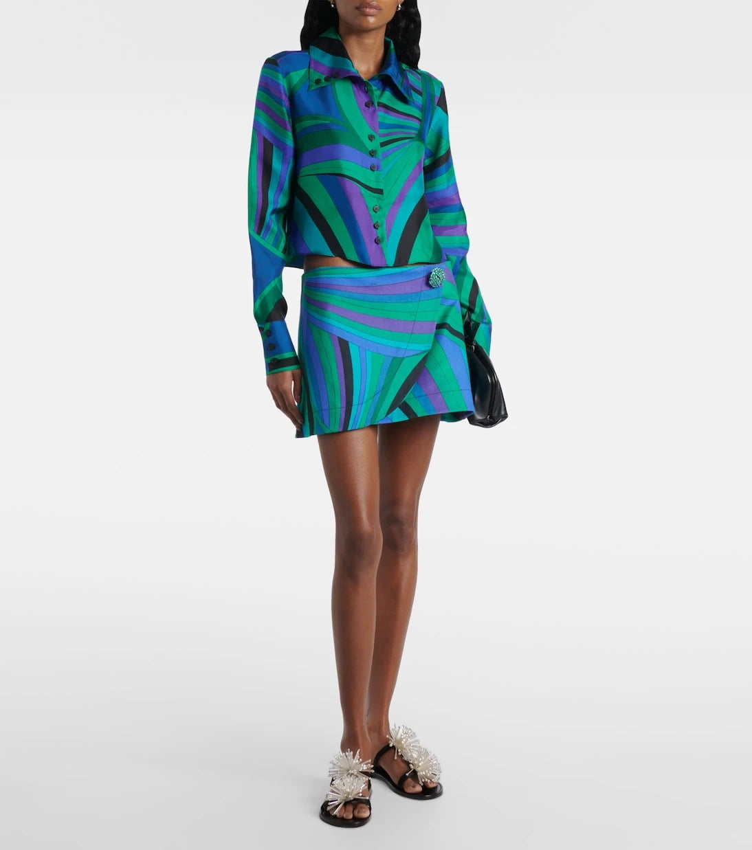Pucci - Iride cropped silk shirt