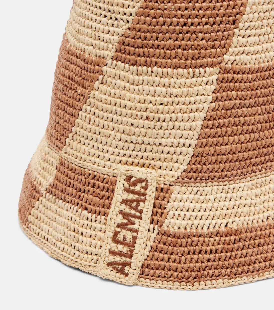 Alémais - Checked raffia bucket hat