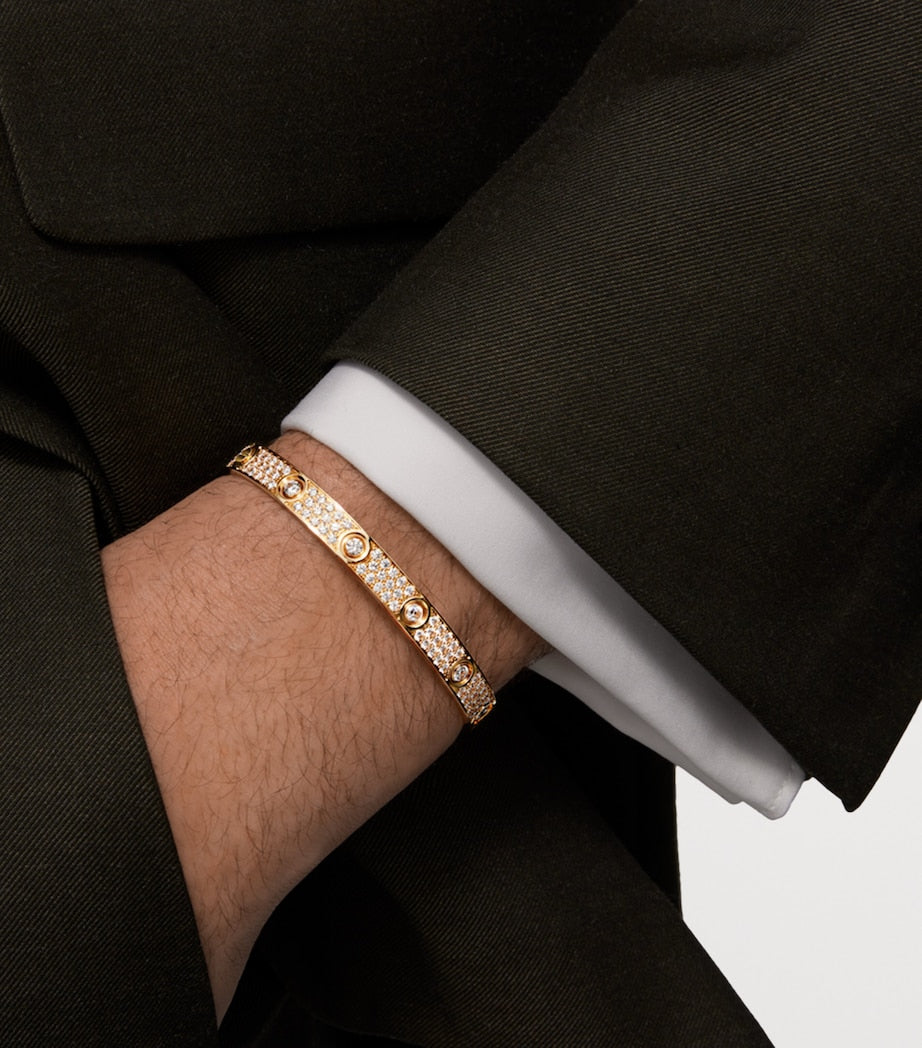 LOVE Yellow Gold and Diamond Bracelet