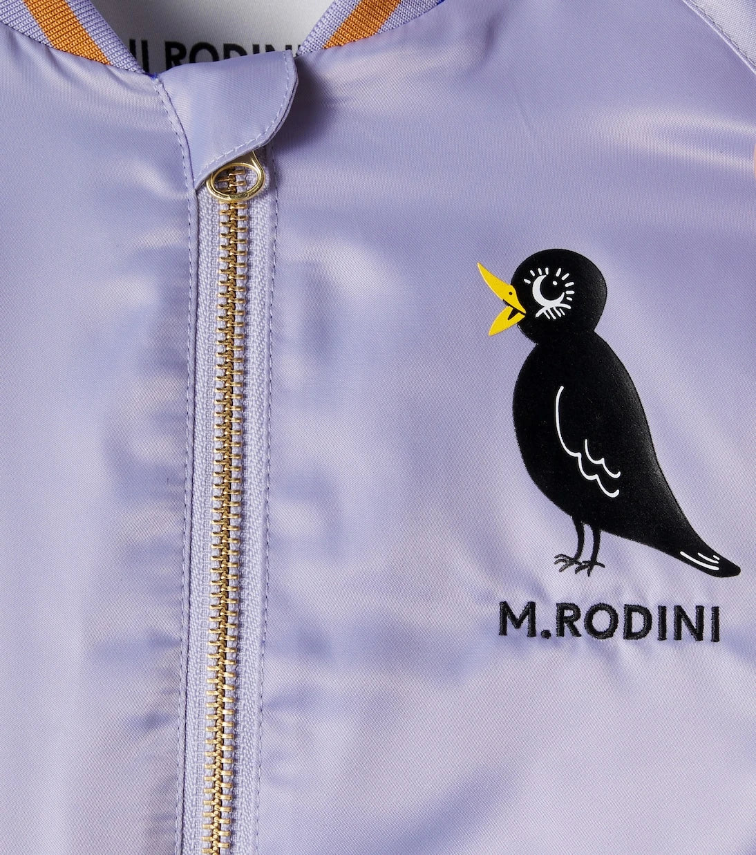 Mini Rodini - Embroidered logo satin bomber jacket