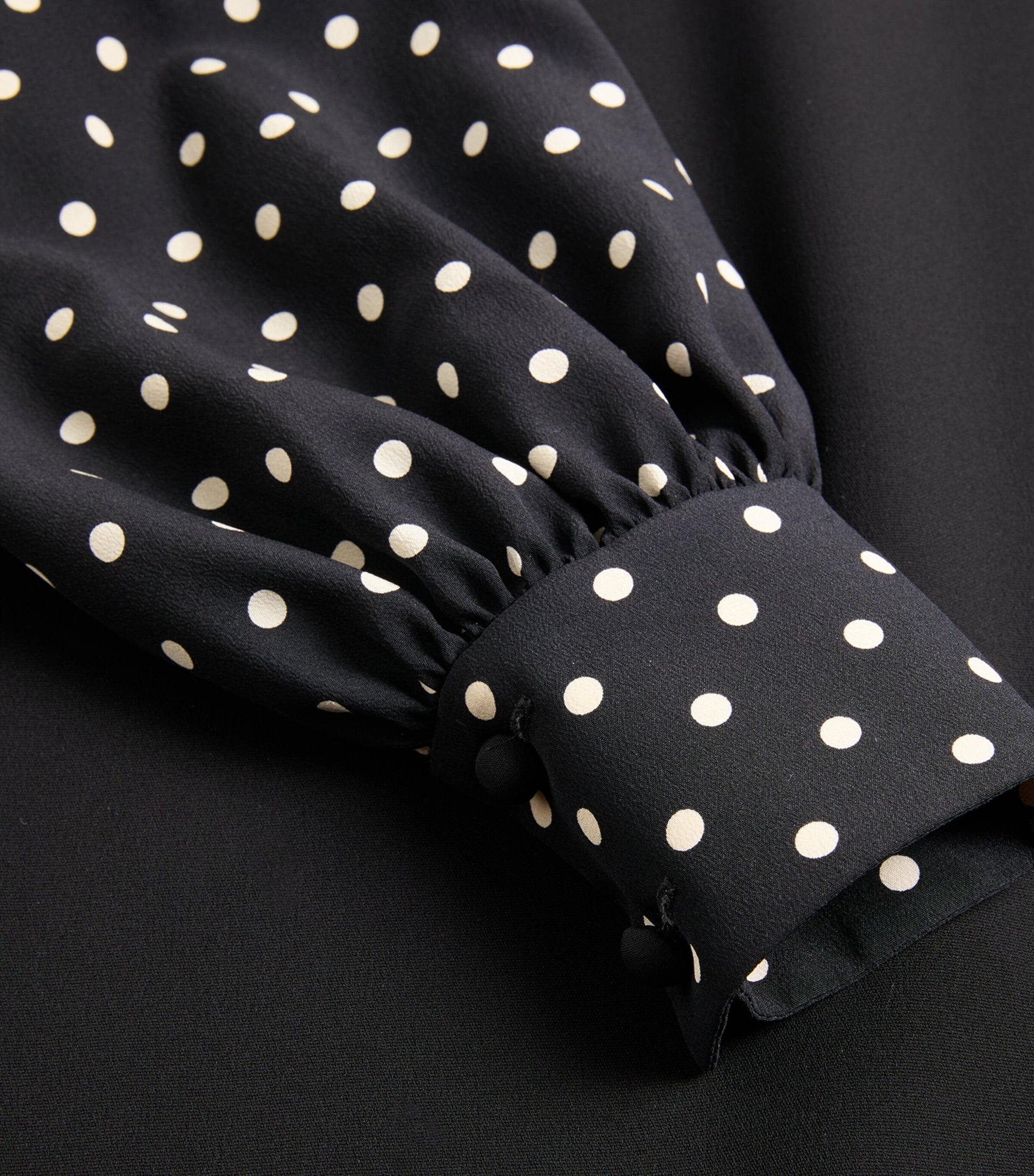 Valentino Black Silk Polka-Dot Midi Dress