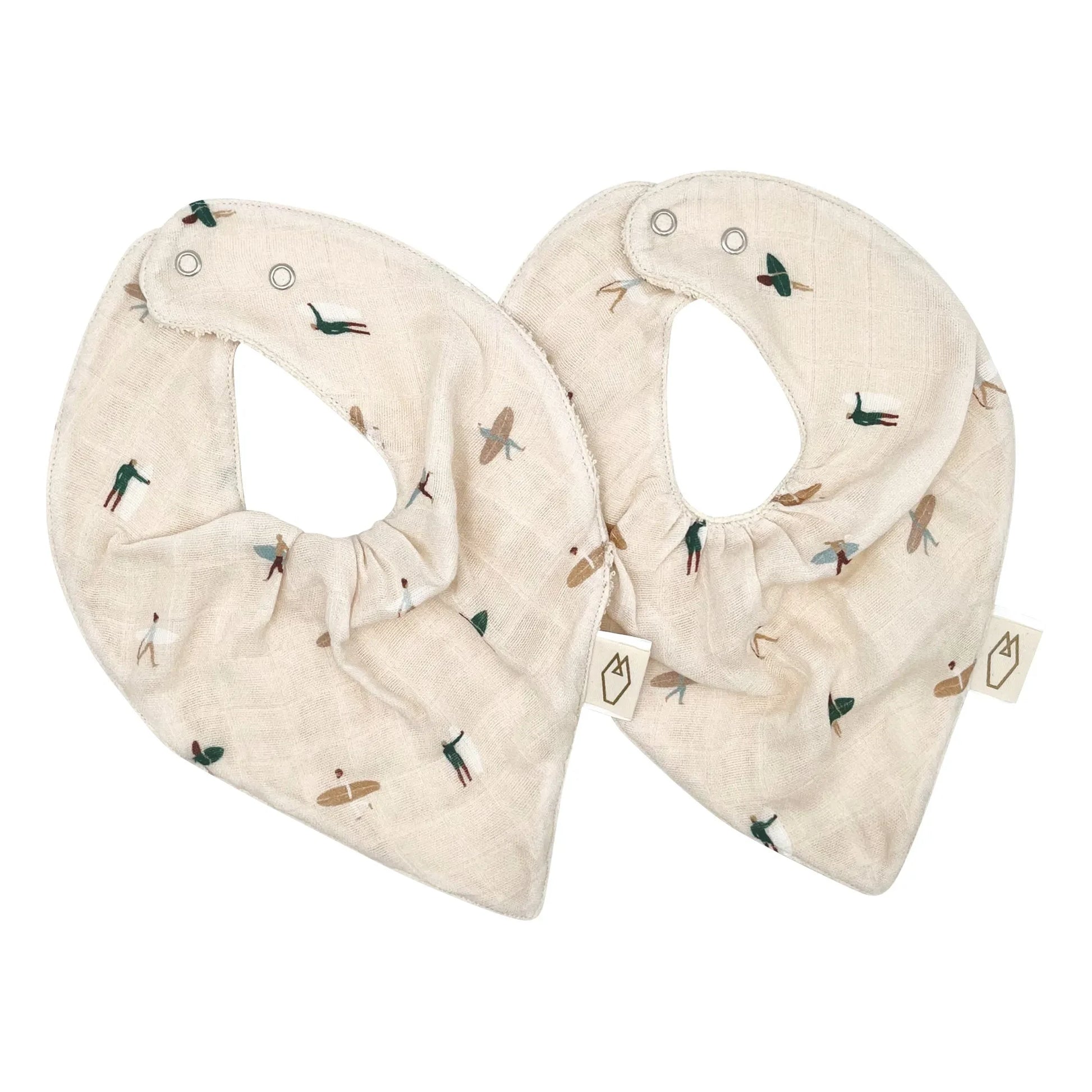Milinane - Bandana Bibs - Set of 2 | White