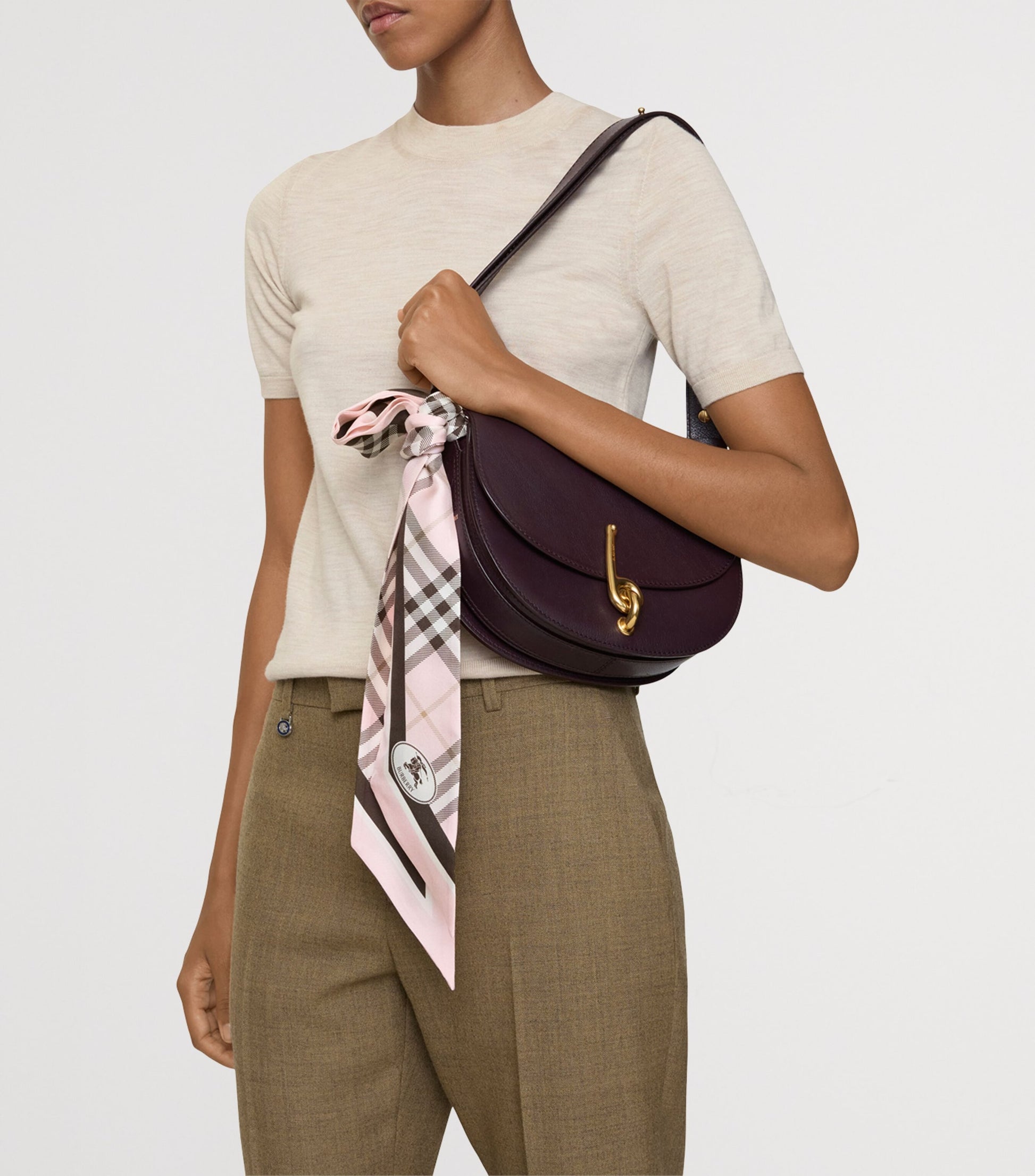 Burberry Silk Check Knight Skinny Scarf