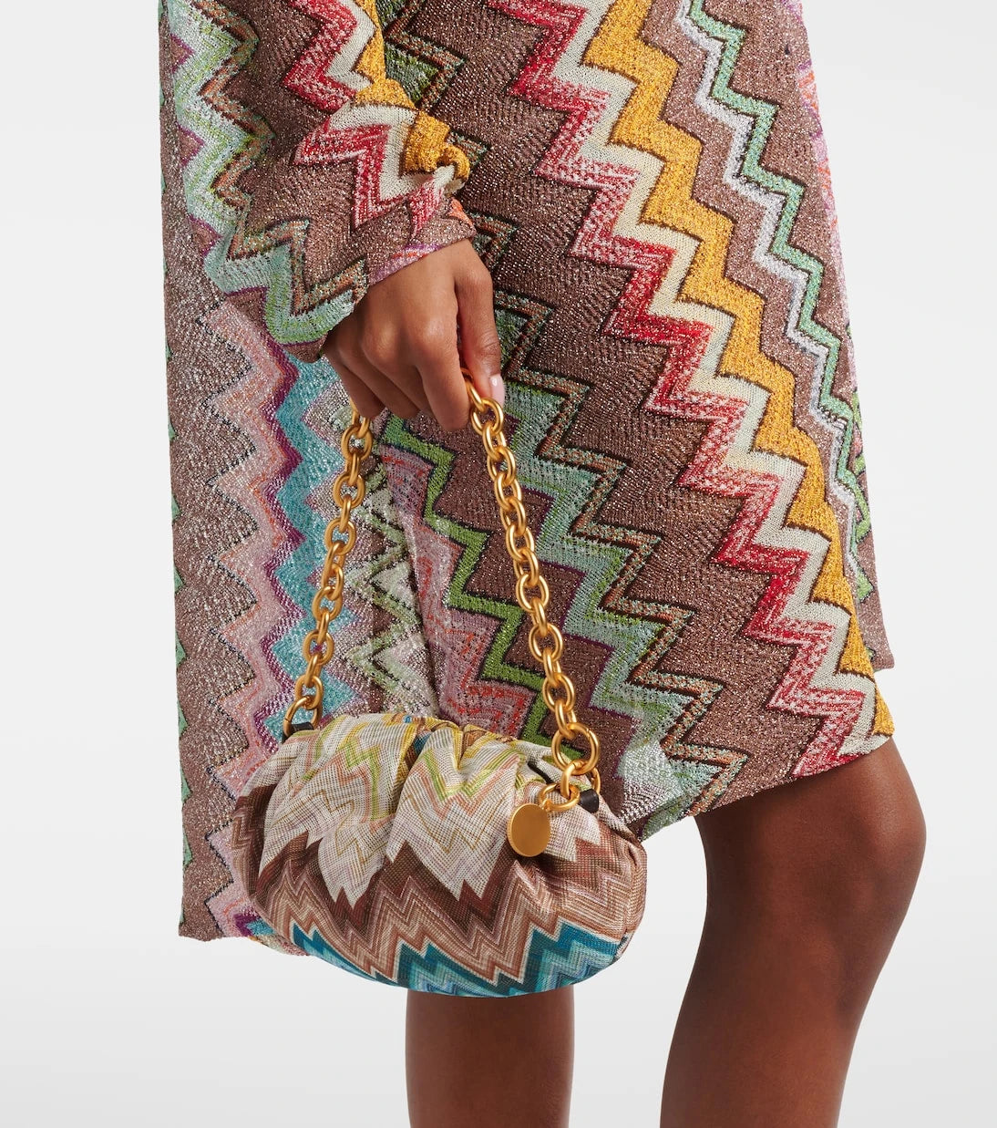 Missoni - Zigzag Small leather-trimmed shoulder bag