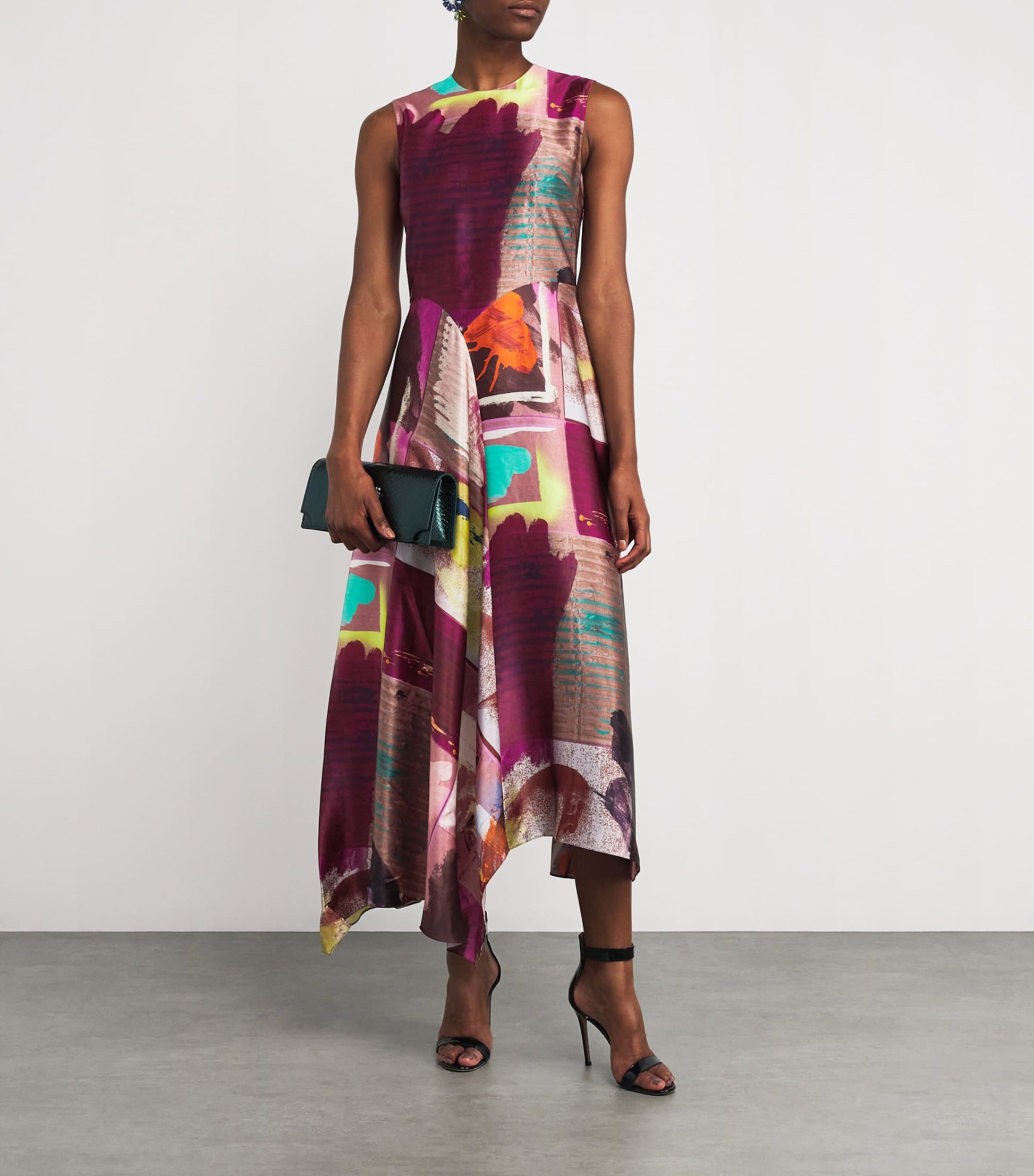 Silk Printed Lette Midi Dress