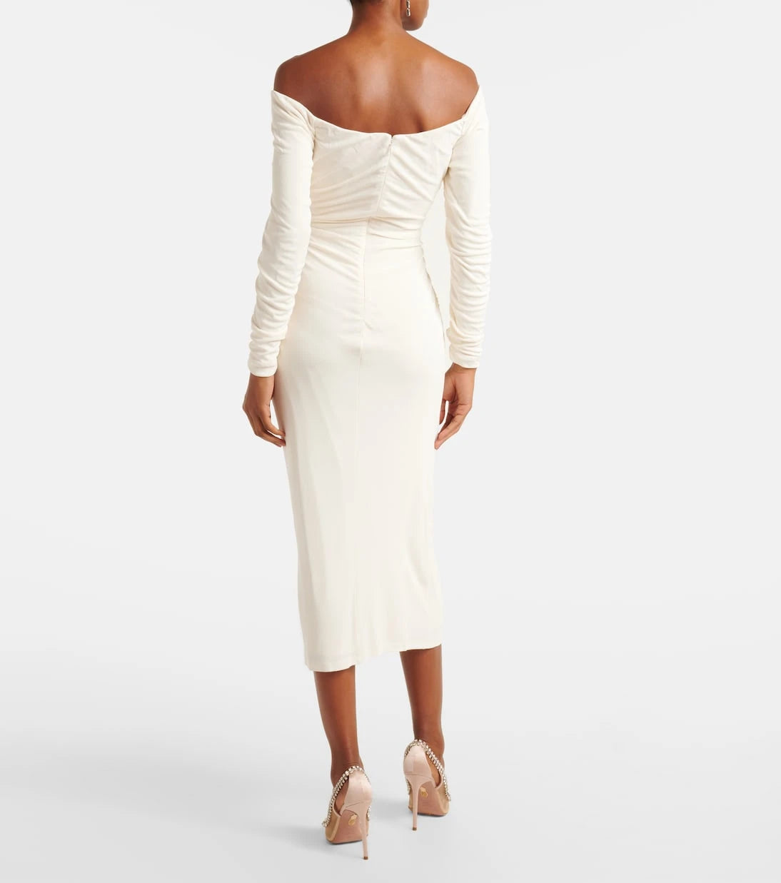 Carolina Herrera - Off-shoulder ruched jersey midi dress