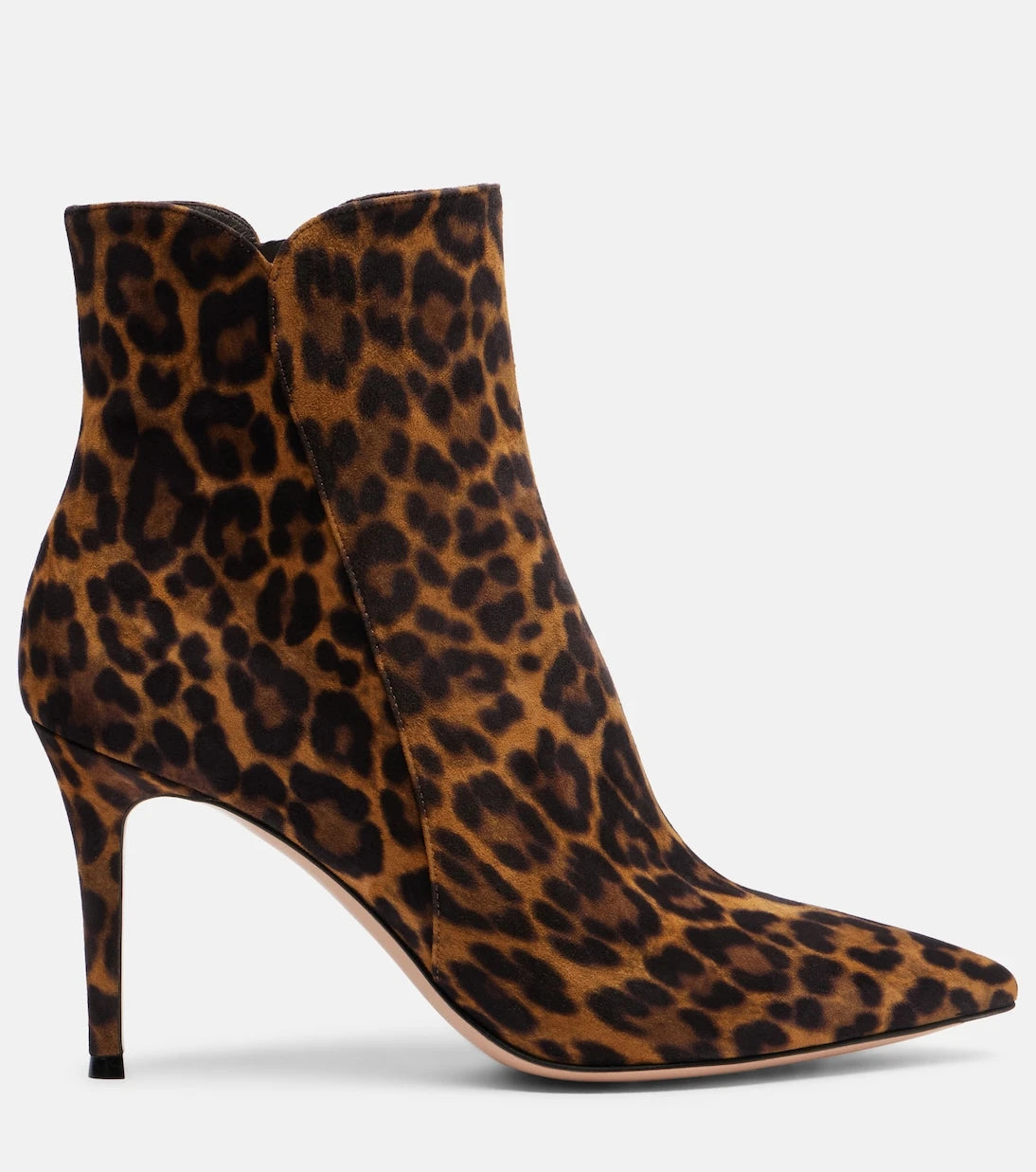 Gianvito Rossi - Levy 85 leopar desenli süet bilekte bot