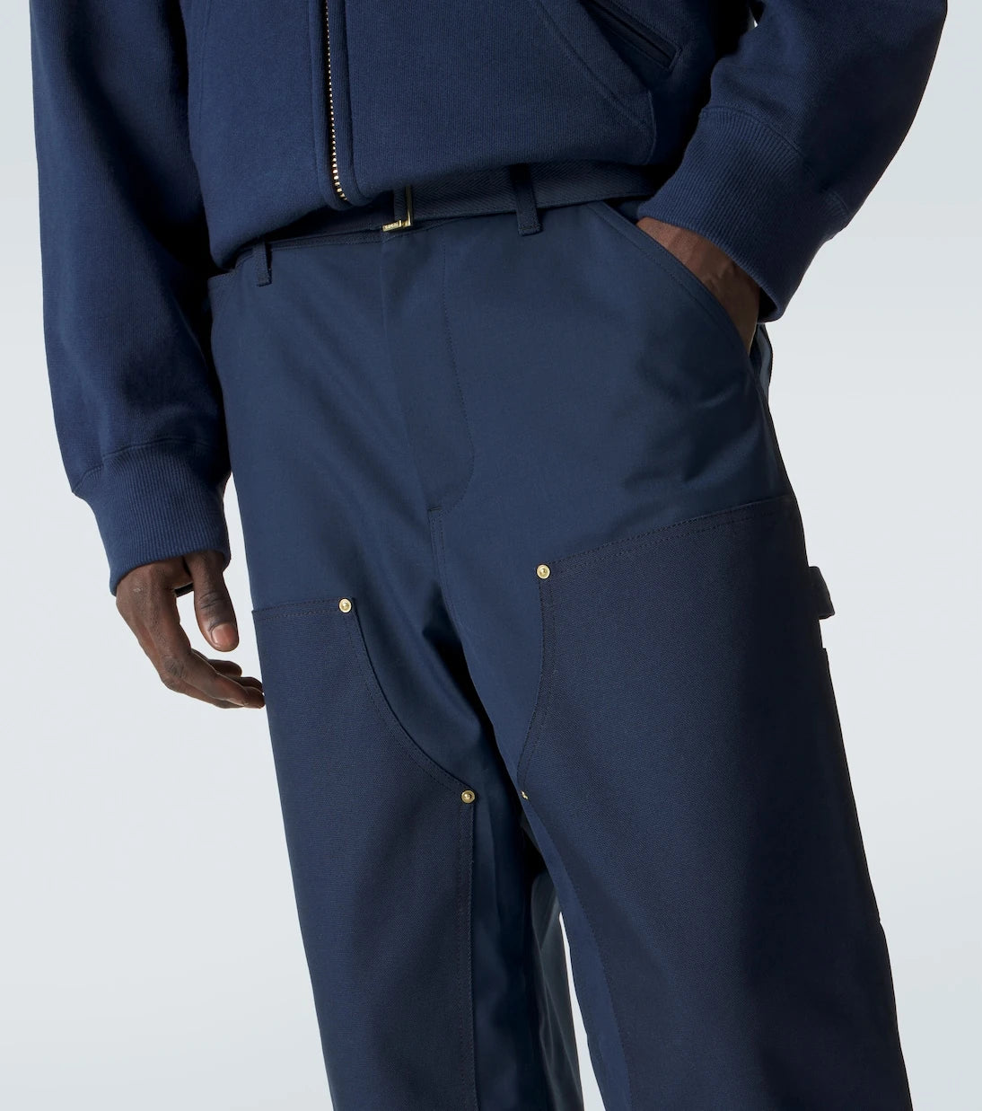 Sacai - بنطال واسع الساقين بحزام