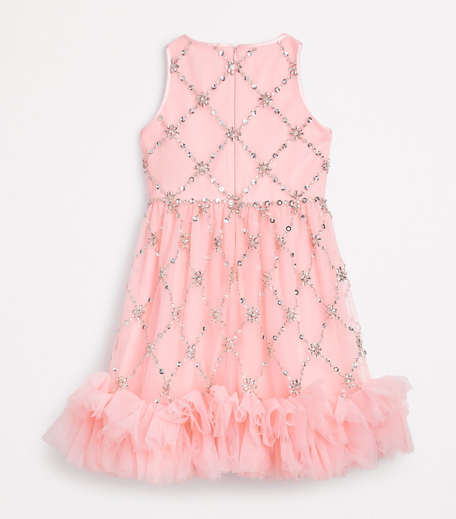 Jenny Packham Kids Pink Tulle Rhinestone-Detail Sweetness Dress (6-12 Years)