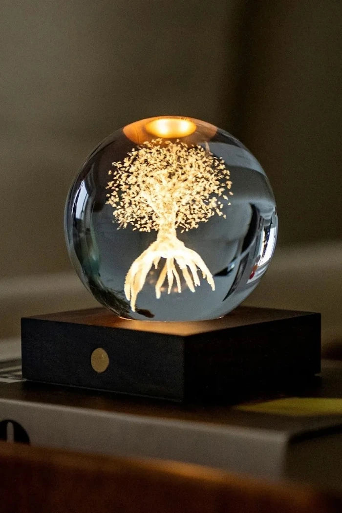 Gingko Design Amber Crystal Light Kablosuz LED Dekoratif Lamba 9,5 x 8 x 8 cm
