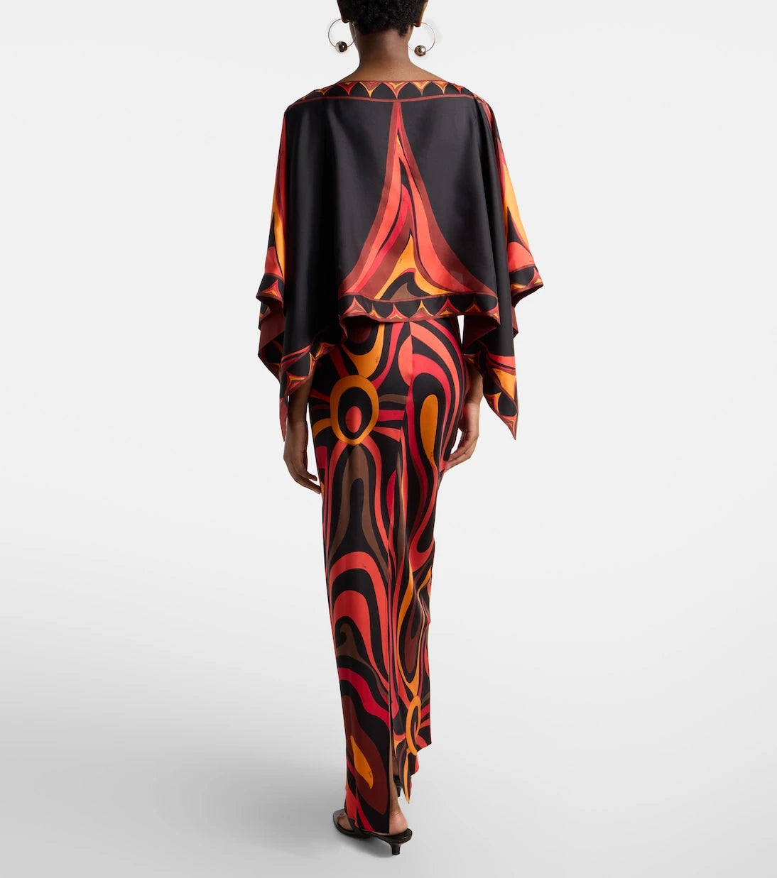 Pucci - Marmo and Fari caped silk twill gown