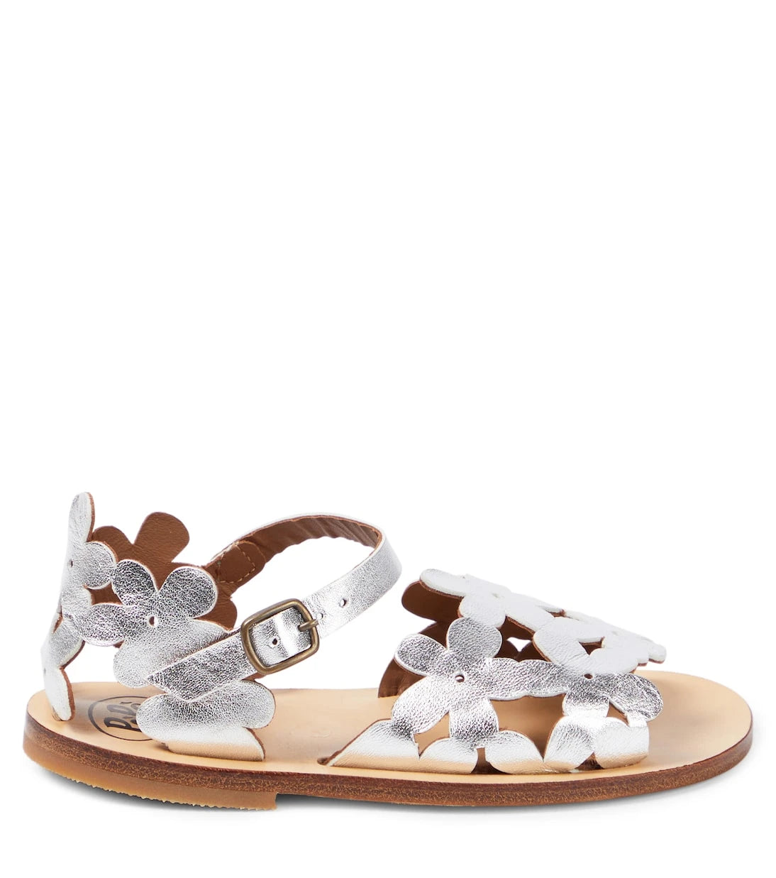 PèPè - Laminato floral metallic leather sandals