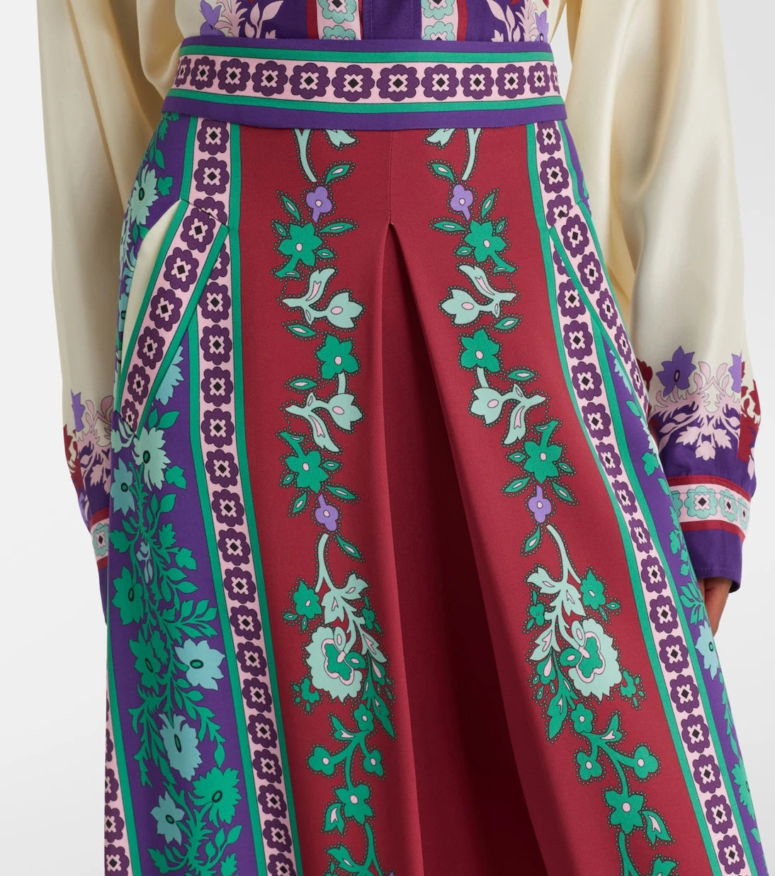 La DoubleJ - Santa Monica printed satin midi skirt