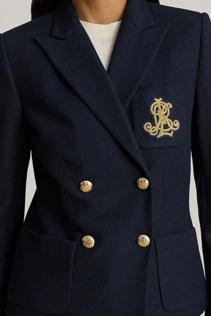 Lauren Ralph Lauren pamuklu ve elastan karışımlı kruvaze ceket